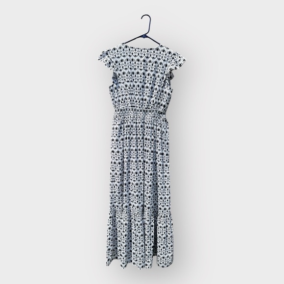 LOFT Beach CutOut Ruffle Sleeve Tiered Patterned Dress - Picture 5 of 10